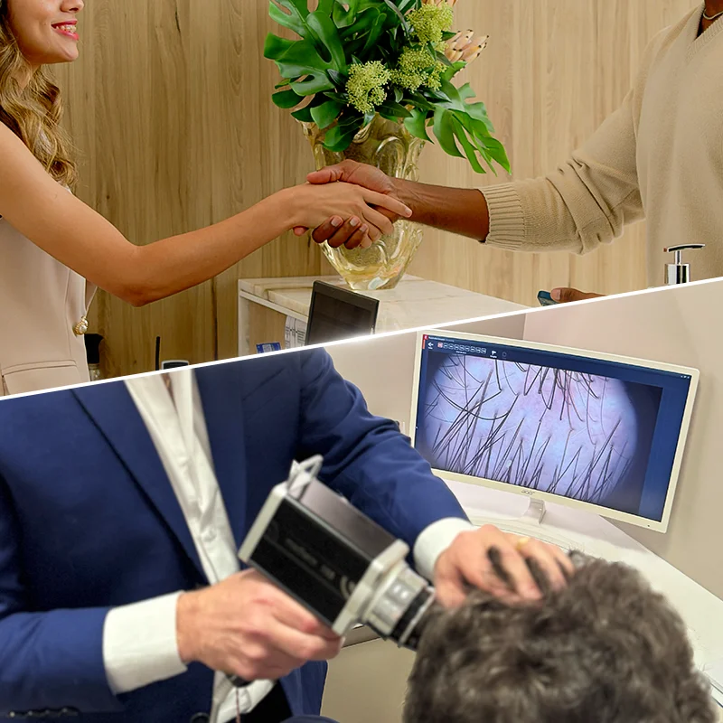 Sanabria Aesthetics receptionist offering a warm welcome to patient