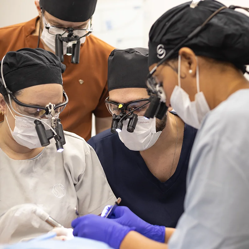 ultra high-count FUE surgical team operating